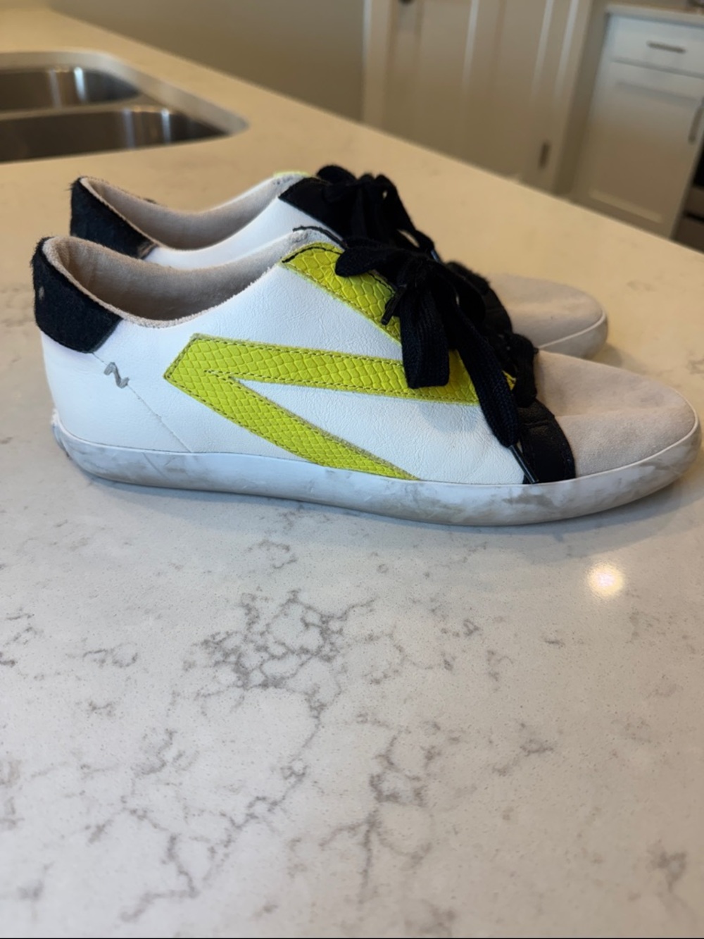 Zodiac Faye Oxford Leather Sneakers in White & Black